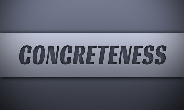 concreteness - word on silver background