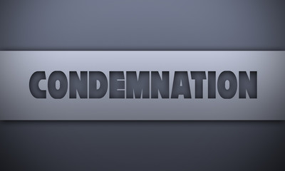 condemnation - word on silver background