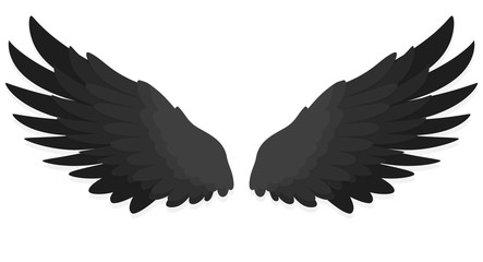 schwarze Flügel Flat Design
