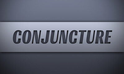 conjuncture - word on silver background