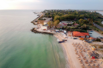 Fototapeta na wymiar Aerial view of the Black Sea, at Eforie - Romania
