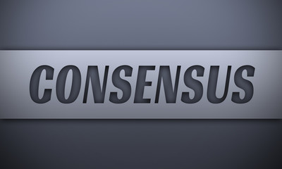 consensus - word on silver background