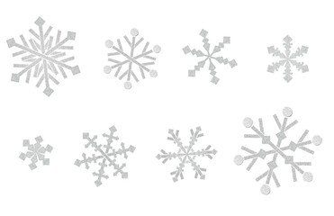 Snowflake pattern paper cut on white background - isolated