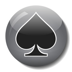 Fototapeta premium Spade glass button vector illustration