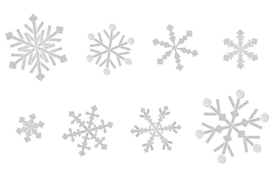 Snowflake Pattern Paper Cut On White Background - Isolated