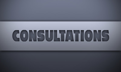 consultations - word on silver background