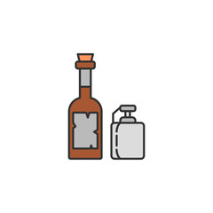 whiskey and jar colored icon. Element of wild west icon for mobile concept and web apps. Cartoon whiskey and jar icon can be used for web and mobile