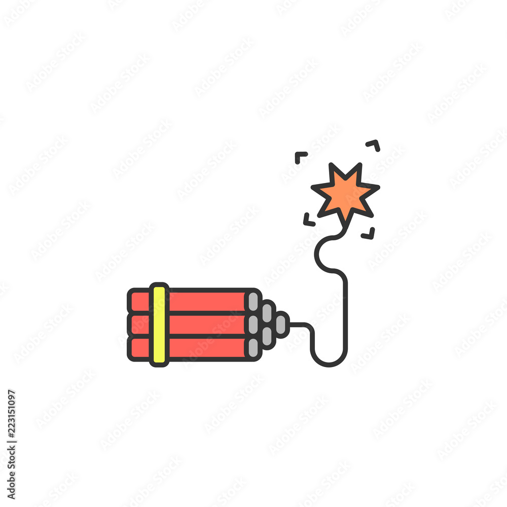 Poster dynamite colored icon. element of wild west icon for mobile concept and web apps. cartoon dynamite i