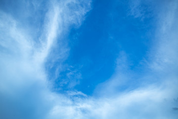 Blue sky with clouds background.Sky daylight. Natural sky composition. Element of design.