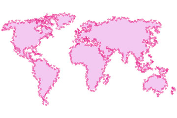 Mapa mundial del corazón. © Gabrieuskal