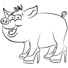 2019, animal, pigs, pig, symbol year, happy new year, new, new year 2019, art, symbol, pig vector, symbol of the year, calendar, calendars, background, card, cartoon, coloring, character,christmas