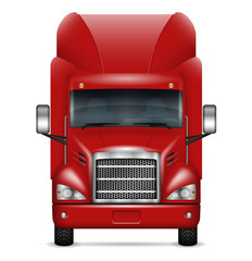 Realistic red truck vector illustration