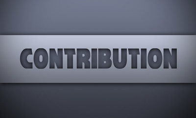 contribution - word on silver background