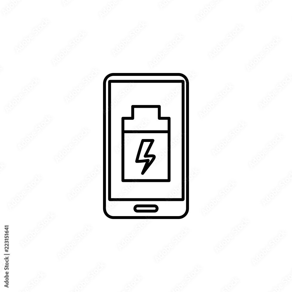 Poster low battery smartphone icon. element of artificial intelligence icon for mobile concept and web apps