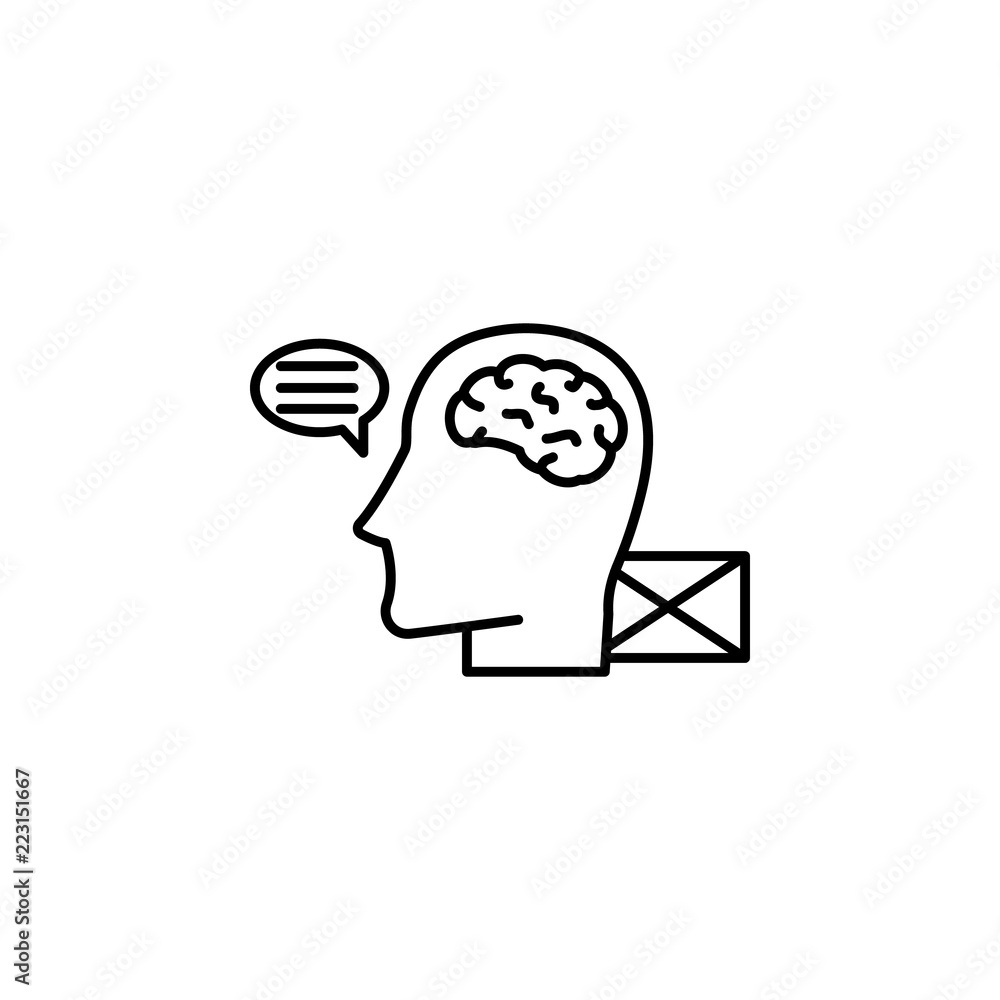 Poster brain human send message icon. element of artificial intelligence icon for mobile concept and web ap