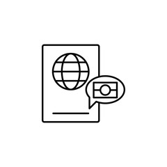 Biometric passport, digital passport icon. Element of artificial intelligence icon for mobile concept and web apps. Thin line Biometric passport, digital passport icon