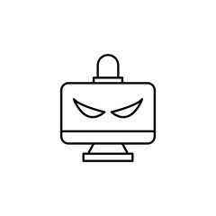 cyber hack icon. Element of artificial intelligence icon for mobile concept and web apps. Thin line cyber hack icon can be used for web and mobile