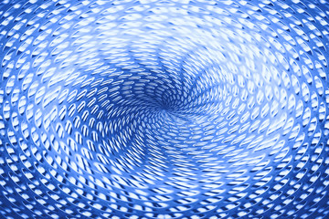 Spherical blue warp of space. Fantastic background image of wormhole of cobalt color in center of...