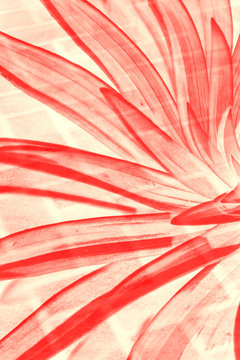 A hallucinogenic red transparent flower on a tile background.