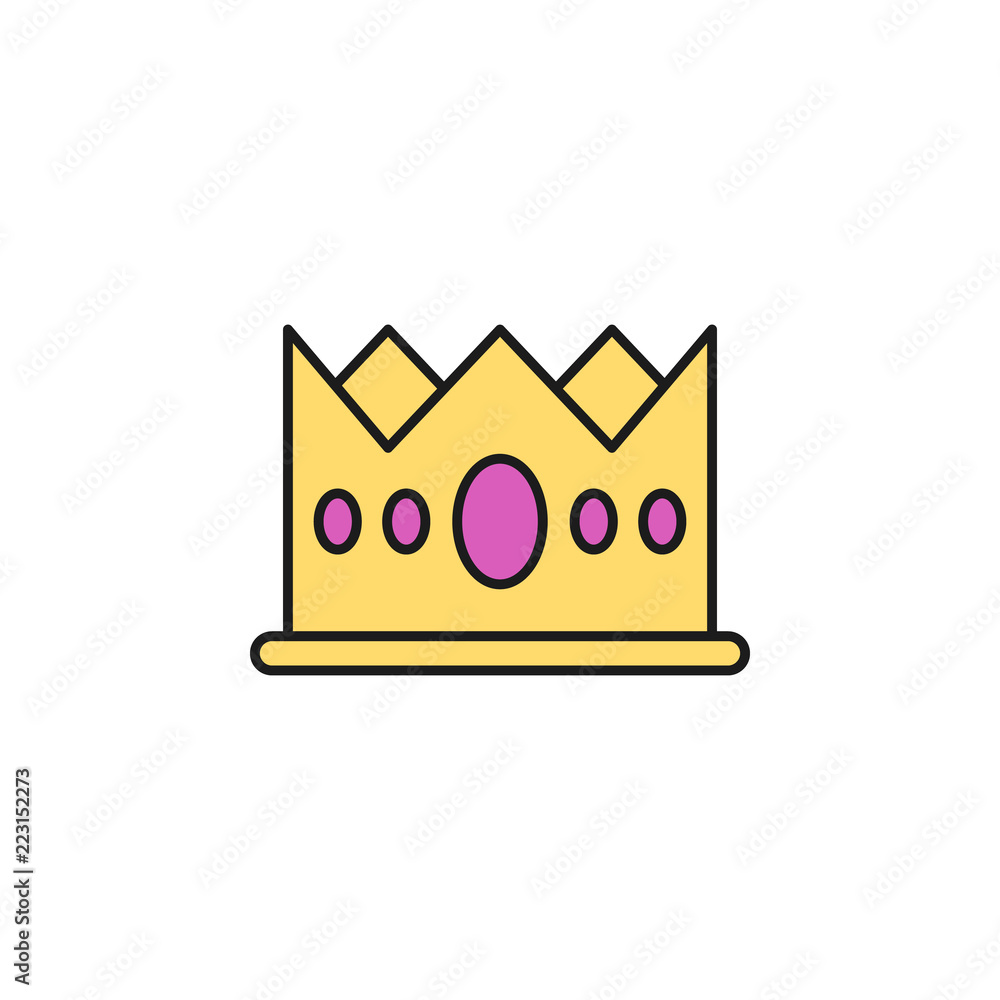 Poster crown colored icon. element of birthday party icon for mobile concept and web apps. colored crown ic