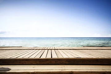 Zelfklevend Fotobehang Summer pier and sea landscape  © magdal3na