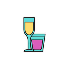 alcoholic beverages colored icon. Element of birthday party icon for mobile concept and web apps. Colored alcoholic beverages icon can be used for web and mobile
