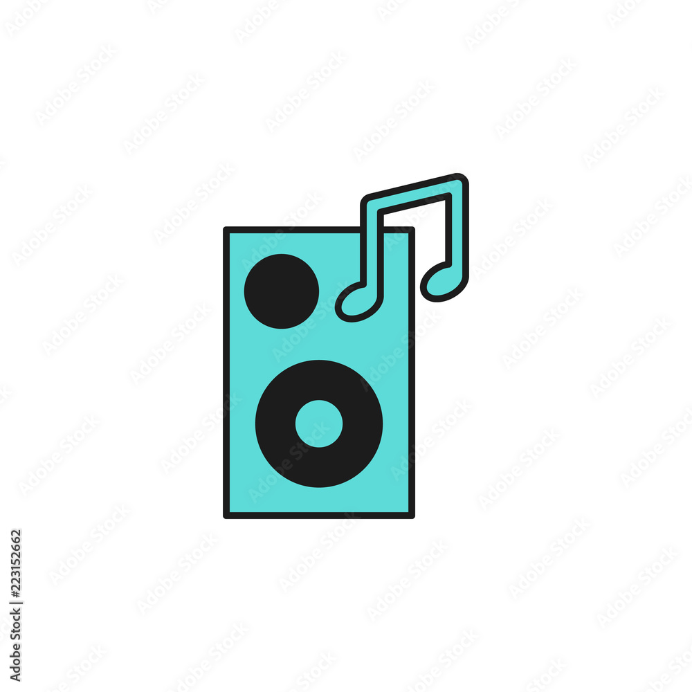 Poster music column colored icon. element of birthday party icon for mobile concept and web apps. colored m