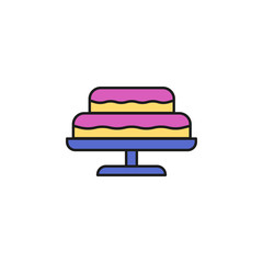 cake colored icon. Element of birthday party icon for mobile concept and web apps. Colored cake icon can be used for web and mobile