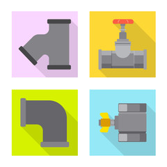 Vector design of pipe and tube icon. Set of pipe and pipeline stock symbol for web.