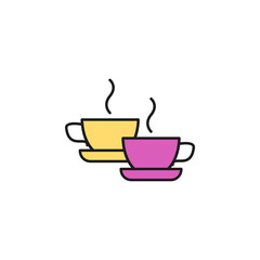 cups of tea colored icon. Element of birthday party icon for mobile concept and web apps. Colored cups of tea icon can be used for web and mobile
