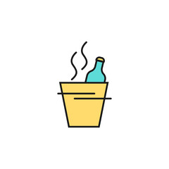 champagne in a bucket colored icon. Element of birthday party icon for mobile concept and web apps. Colored champagne in a bucket icon can be used for web and mobile