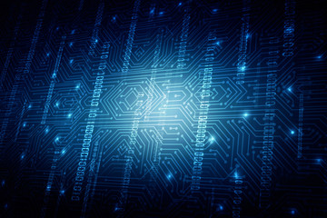 Obraz premium 2d illustration abstract digital binary data on computer screen