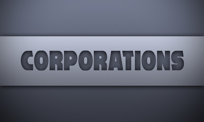 corporations - word on silver background