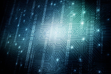 Obraz premium 2d illustration abstract digital binary data on computer screen