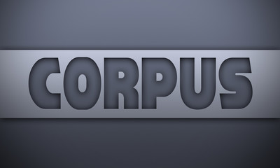 corpus - word on silver background