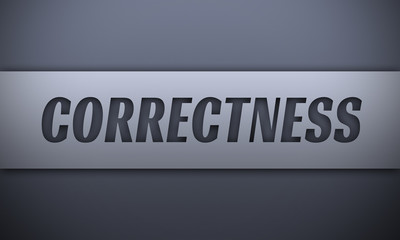 correctness - word on silver background