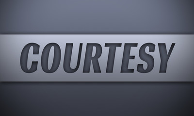 courtesy - word on silver background