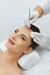 Beauty. Woman On Mechanical Facial Cleansing At Cosmetology