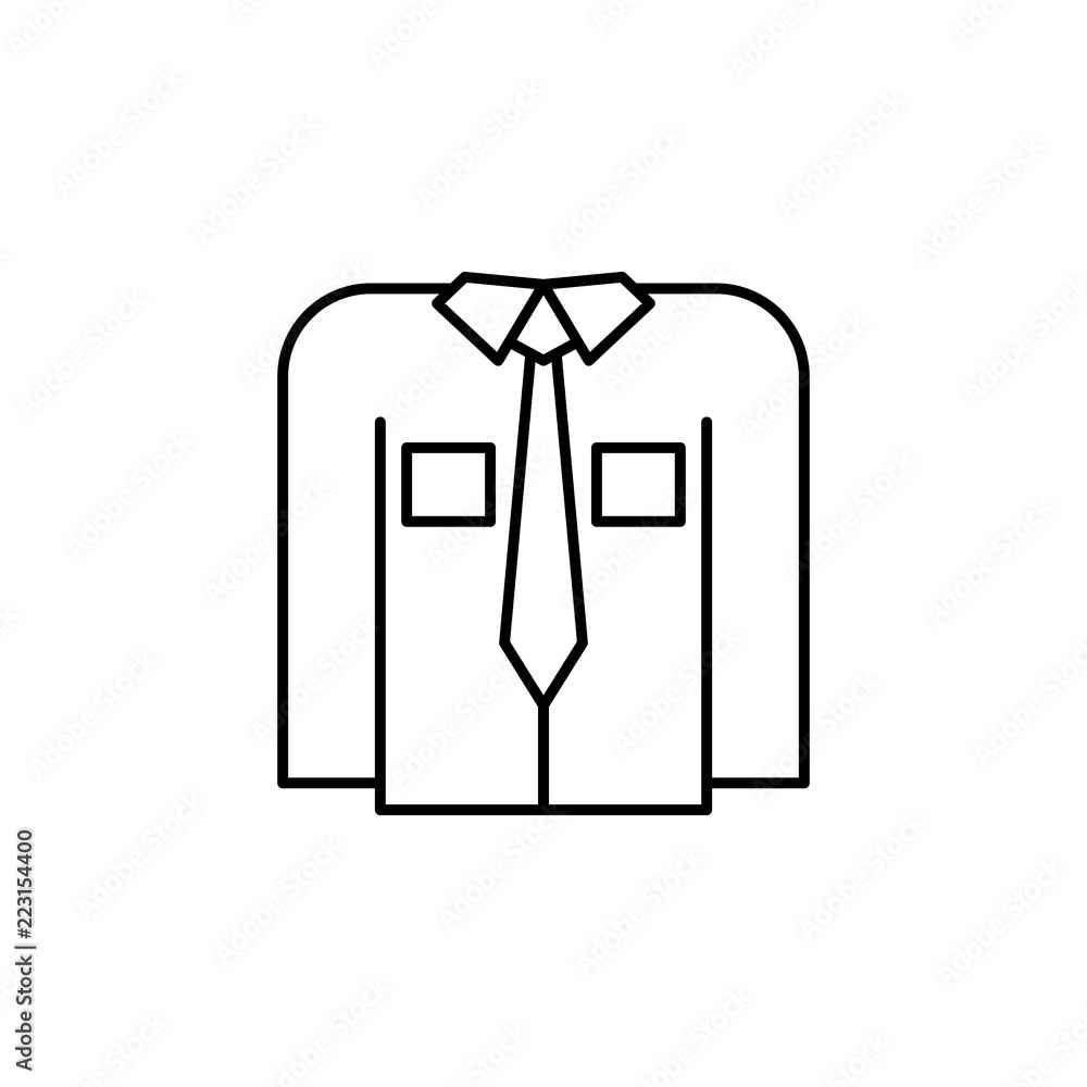 Aufkleber shirt with a tie icon. element of clothes icon for mobile concept and web apps. thin line shirt with