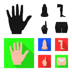 Vector illustration of human and part symbol. Set of human and woman stock vector illustration.