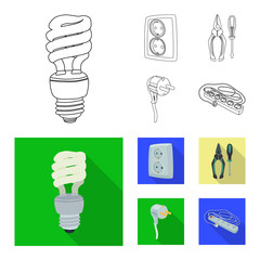 Isolated object of electricity and electric logo. Set of electricity and energy vector icon for stock.