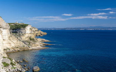 Bonifacio cliffs with Sardinia in the background