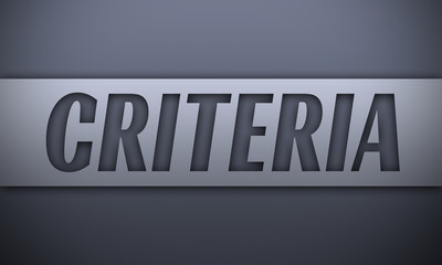 criteria - word on silver background
