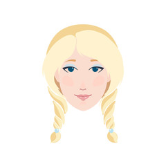 Caucasian blonde braids woman portrait