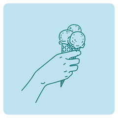 Ice cream in hand