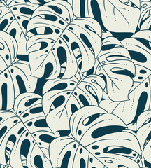 Monstera plant  seamless pattern © Alunya Kot