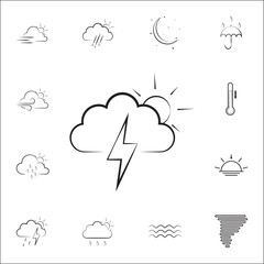 sign of partial thunderstorm icon. Weather icons universal set for web and mobile