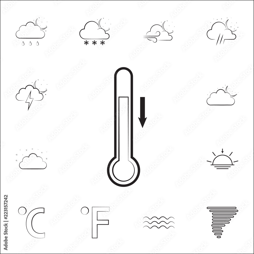 Poster sign of reduced temperature icon. weather icons universal set for web and mobile