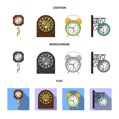 Fototapeta na wymiar Vector design of clock and time sign. Collection of clock and circle vector icon for stock.