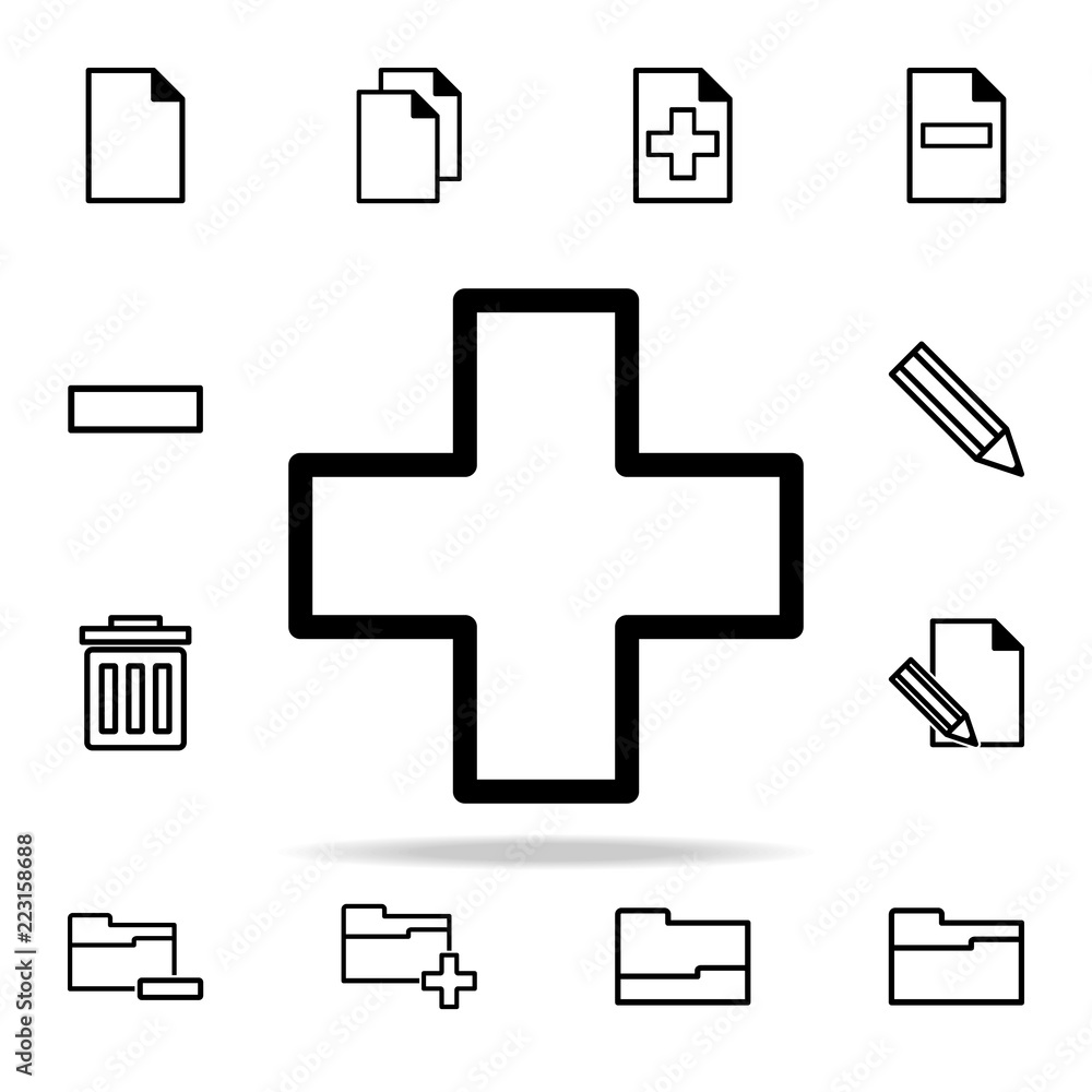 Aufkleber plus sign icon. web icons universal set for web and mobile